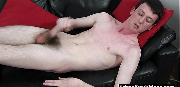  British twink jerks his fat dick